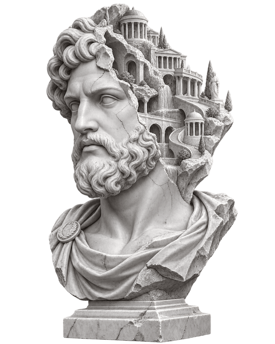 Architectural — highly detailed sculptural bust, illustrating the level of detail Koba3D can produce at scale